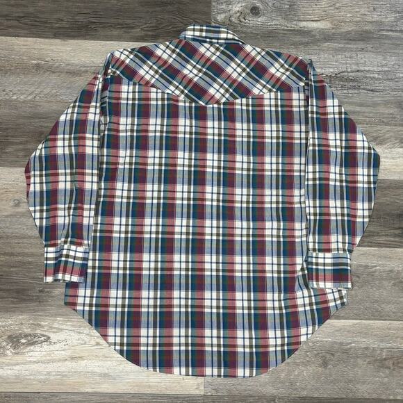 Ely Cattleman Red Tartan Plaid Mens 2XL Cowboy‎ Western Rodeo Pearl Snap Shirt - Picture 3 of 9